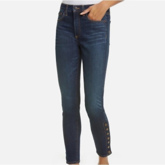 Veronica Beard Debbie High Rise Skinny Jeans Snap Button Side Vent - Picture 15 of 15